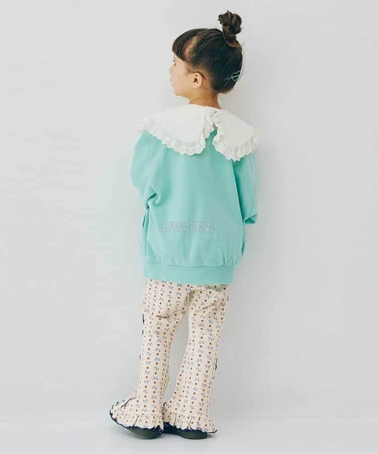 日本童裝 p.premier 印花彈力華夫格喇叭褲 80-140cm 女童款 秋季 PANTS