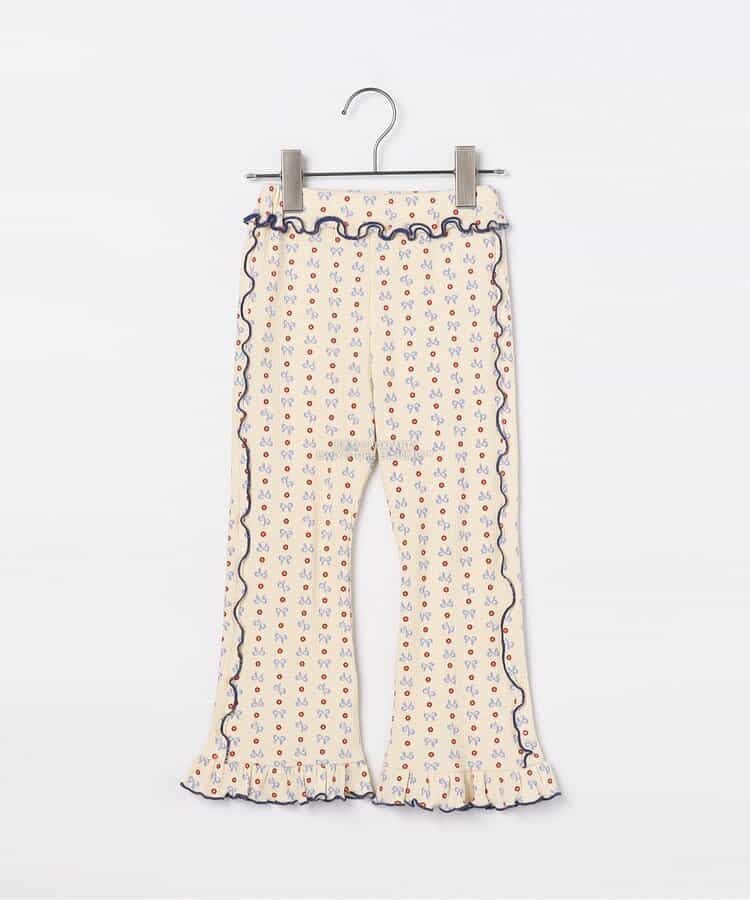 日本童裝 p.premier 印花彈力華夫格喇叭褲 80-140cm 女童款 秋季 PANTS
