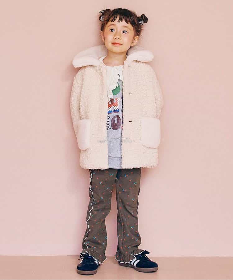 日本童裝 p.premier 印花彈力華夫格喇叭褲 80-140cm 女童款 秋季 PANTS