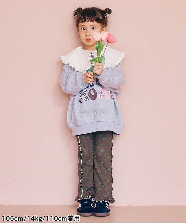 日本童裝 p.premier 印花彈力華夫格喇叭褲 80-140cm 女童款 秋季 PANTS