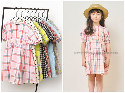 日本童裝 alc#652 泡泡袖連身裙 80-140cm 女童款 夏季 DRESSES