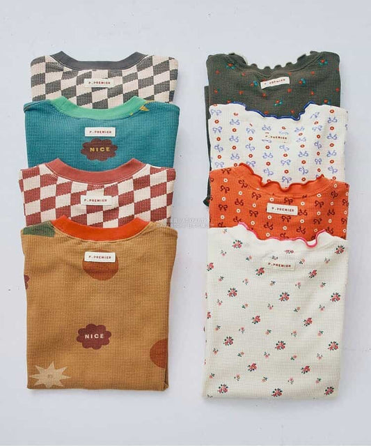 日本童裝 p.premier 華夫格上衣 80-140cm 男童款/女童款 秋季 TOPS