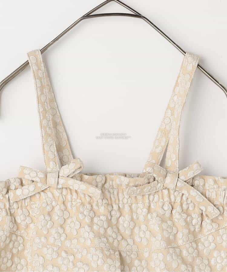 日本童裝 p.premier 花卉提花吊帶及上衣兩件套裝 80-140cm 女童款 秋季 TOPS