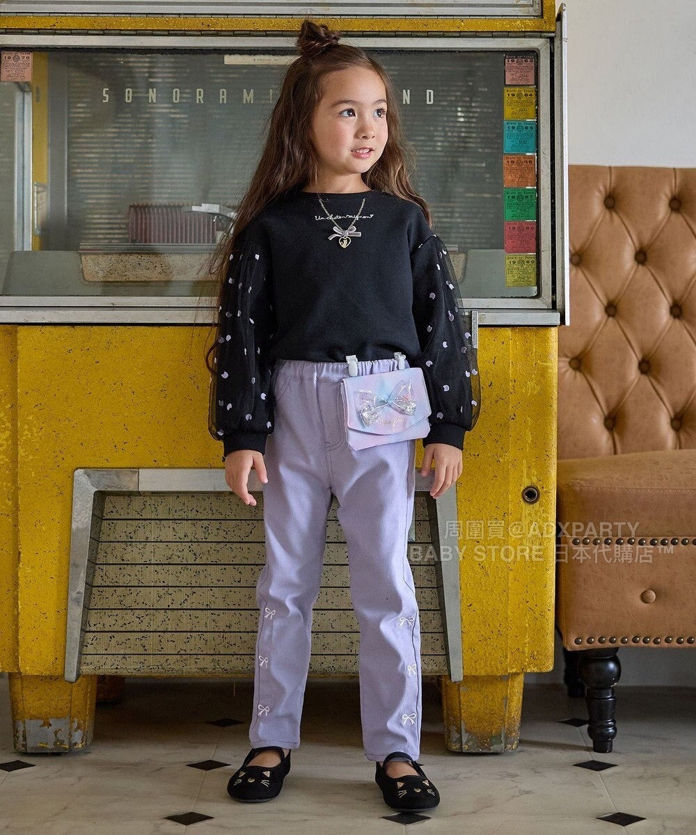 日本童裝 aF#a325 蝴蝶結休閒長褲 100-160cm 女童款 秋季 PANTS