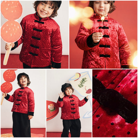 新年童裝 馬到福臨唐裝外套 90-150cm 男童款/女童款 新年中式華服唐裝 新春馬年 2026年 AAA