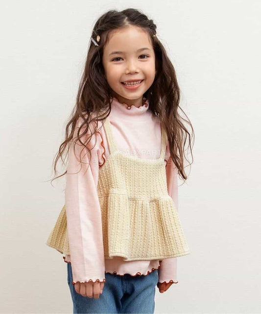 日本童裝 BREEZE 絲絨兩件套上衣 80-140cm 女童款 冬季 TOPS