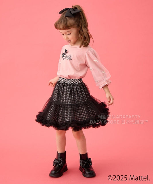 Japanese children's clothing aF#a325 Floral tulle dress 100-150cm Girls summer dresses for interviews/banquets/performances