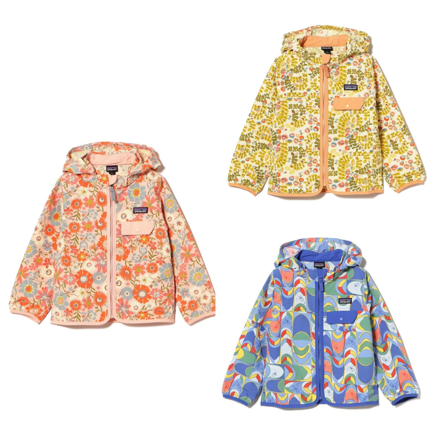 BEAMS Patagonia UV-proof and waterproof series colorful windbreaker for boys and girls aged 1-5, summer outerwear