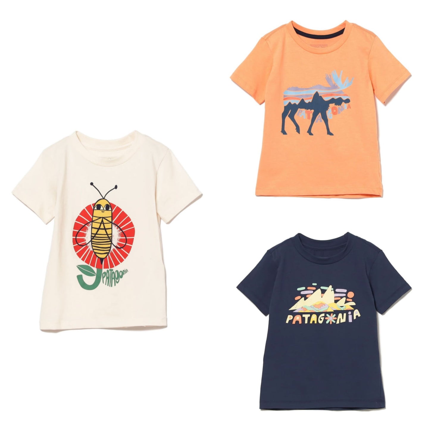 Japanese children's clothing BEAMS Patagonia short-sleeved tops 1-5 years old boys/girls summer TOPS