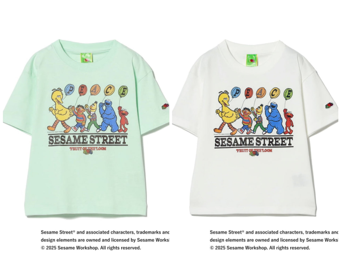 B:MING by BEAMS FRUIT OF THE LOOM Sesame Street Print Top (100-140cm) for Boys and Girls (Summer)