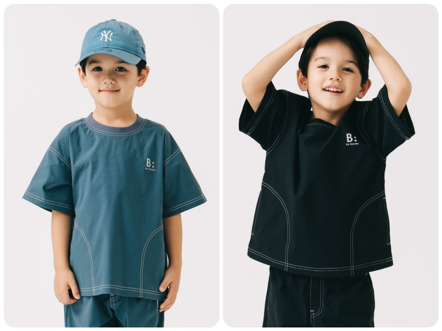 Japanese children's clothing B:MING by BEAMS waterproof series short-sleeved tops 100-150cm boys' summer TOPS