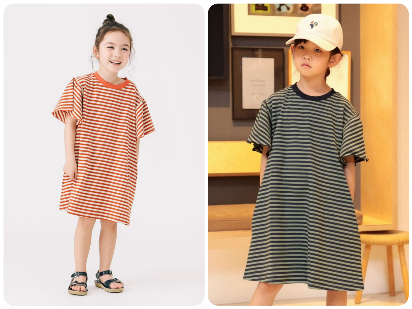 Japanese B:MING by BEAMS Striped Dress (100-140cm) for Girls Summer