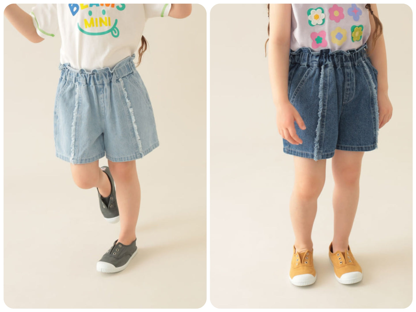 Japanese children's clothing BEAMS mini denim culottes 90-150cm girls summer PANTS