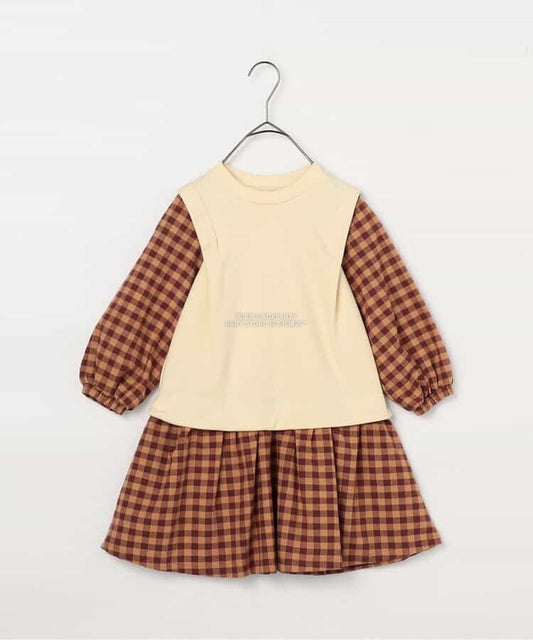 日本童裝 p.premier 假兩件拼接連身裙 80-140cm 女童款 秋季 DRESSES