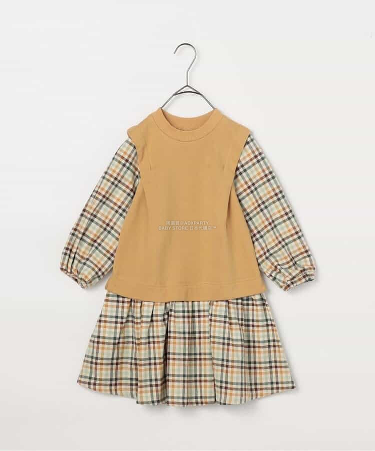 日本童裝 p.premier 假兩件拼接連身裙 80-140cm 女童款 秋季 DRESSES