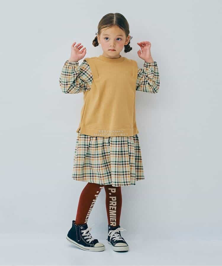日本童裝 p.premier 假兩件拼接連身裙 80-140cm 女童款 秋季 DRESSES