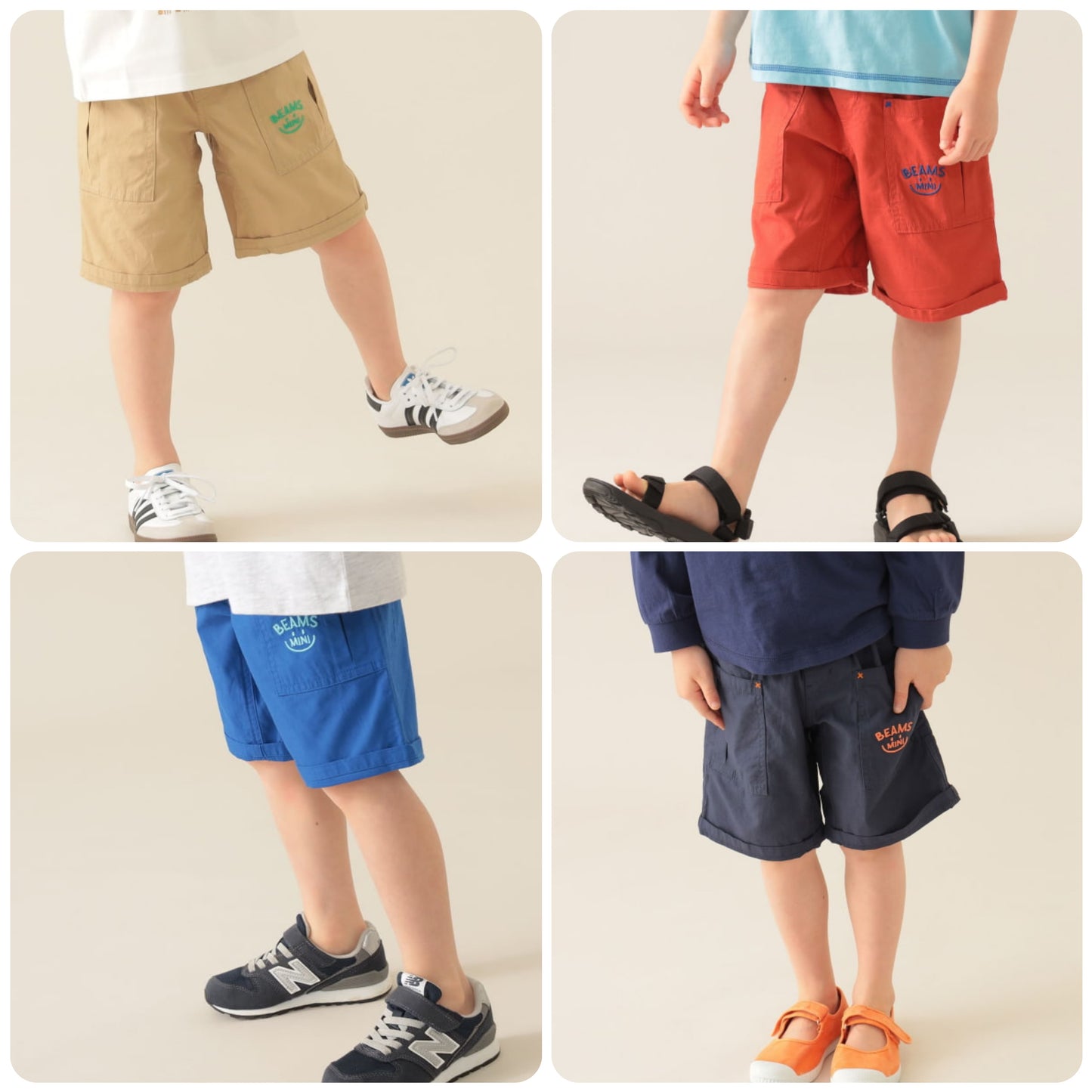 Japanese children's clothing BEAMS mini work shorts 90-150cm boys' summer PANTS