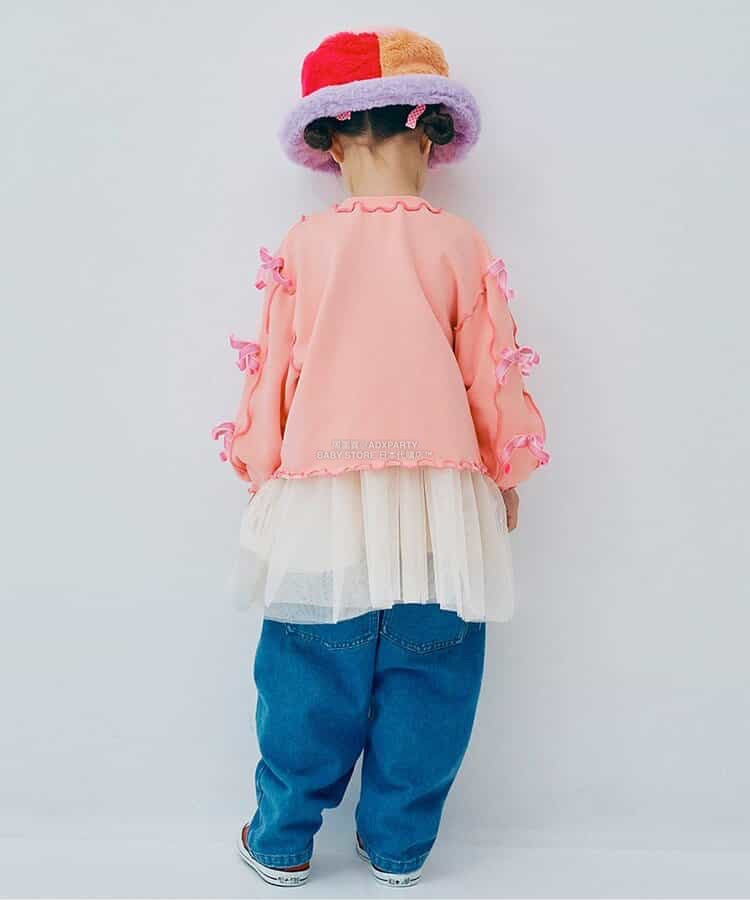 日本童裝 p.premier 蝴蝶結絲帶衛衣 80-140cm 女童款 秋季 TOPS