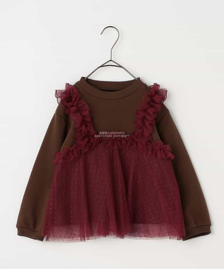 日本童裝 p.premier 薄紗荷葉邊上衣 80-140cm 女童款 秋季 TOPS