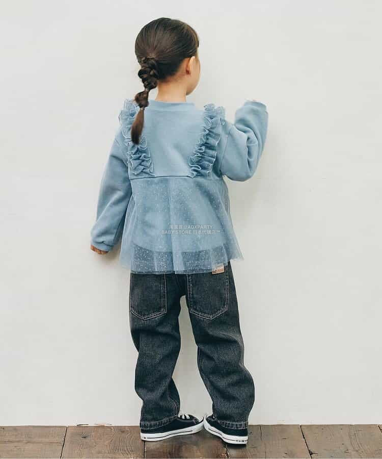 日本童裝 p.premier 薄紗荷葉邊上衣 80-140cm 女童款 秋季 TOPS