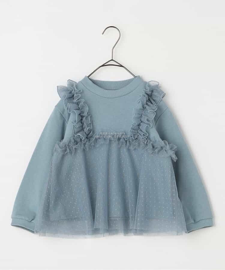 日本童裝 p.premier 薄紗荷葉邊上衣 80-140cm 女童款 秋季 TOPS