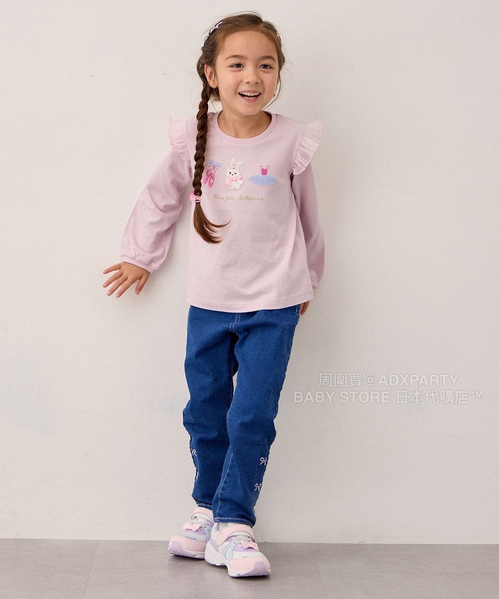 日本童裝 aF#a325 刺繡圖案上衣 100-150cm 女童款 秋季 TOPS