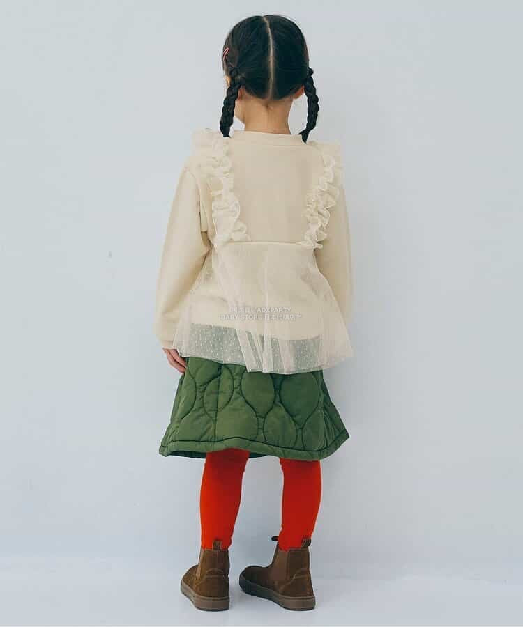 日本童裝 p.premier 薄紗荷葉邊上衣 80-140cm 女童款 秋季 TOPS