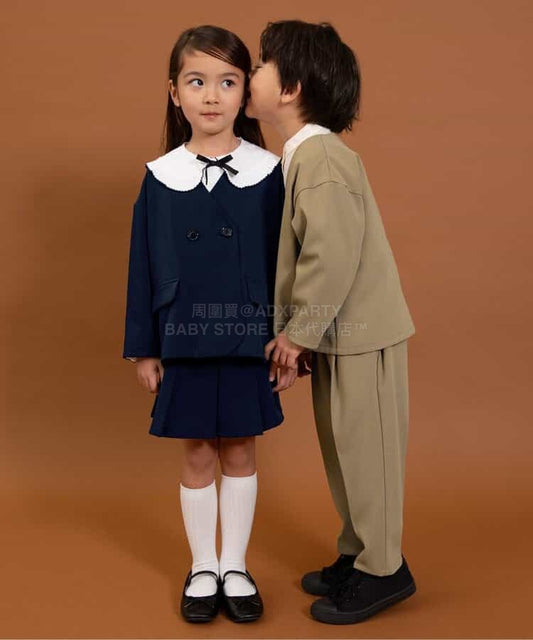 日本童裝 BREEZE 休閒正裝兩件套裝 90-140cm 女童款 冬季 OUTERWEAR SKIRTS 面試/宴會/表演