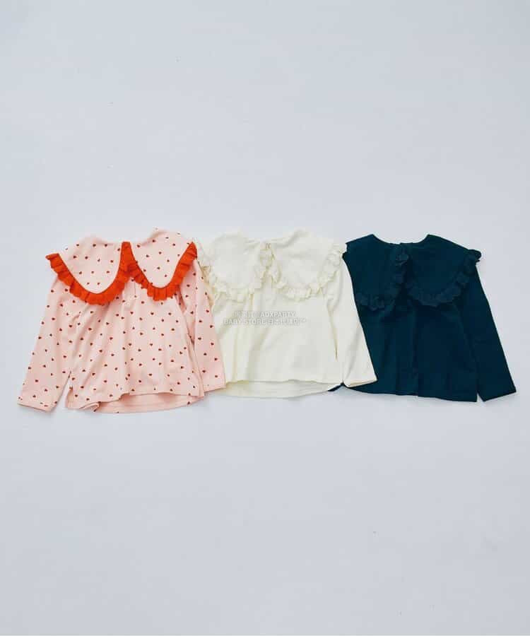 日本童裝 p.premier 蕾絲花邊荷葉邊上衣 80-140cm 女童款 秋季 TOPS