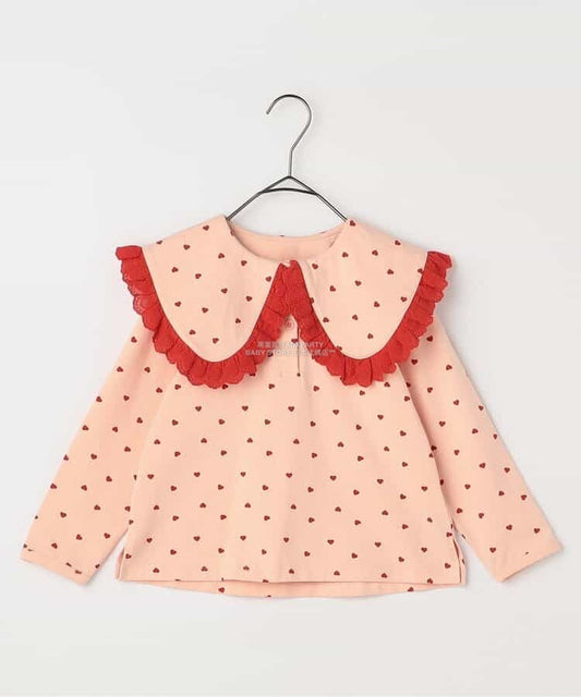 日本童裝 p.premier 蕾絲花邊荷葉邊上衣 80-140cm 女童款 秋季 TOPS