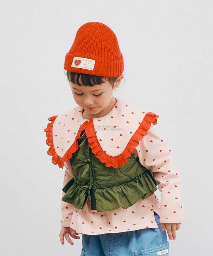 日本童裝 p.premier 蕾絲花邊荷葉邊上衣 80-140cm 女童款 秋季 TOPS