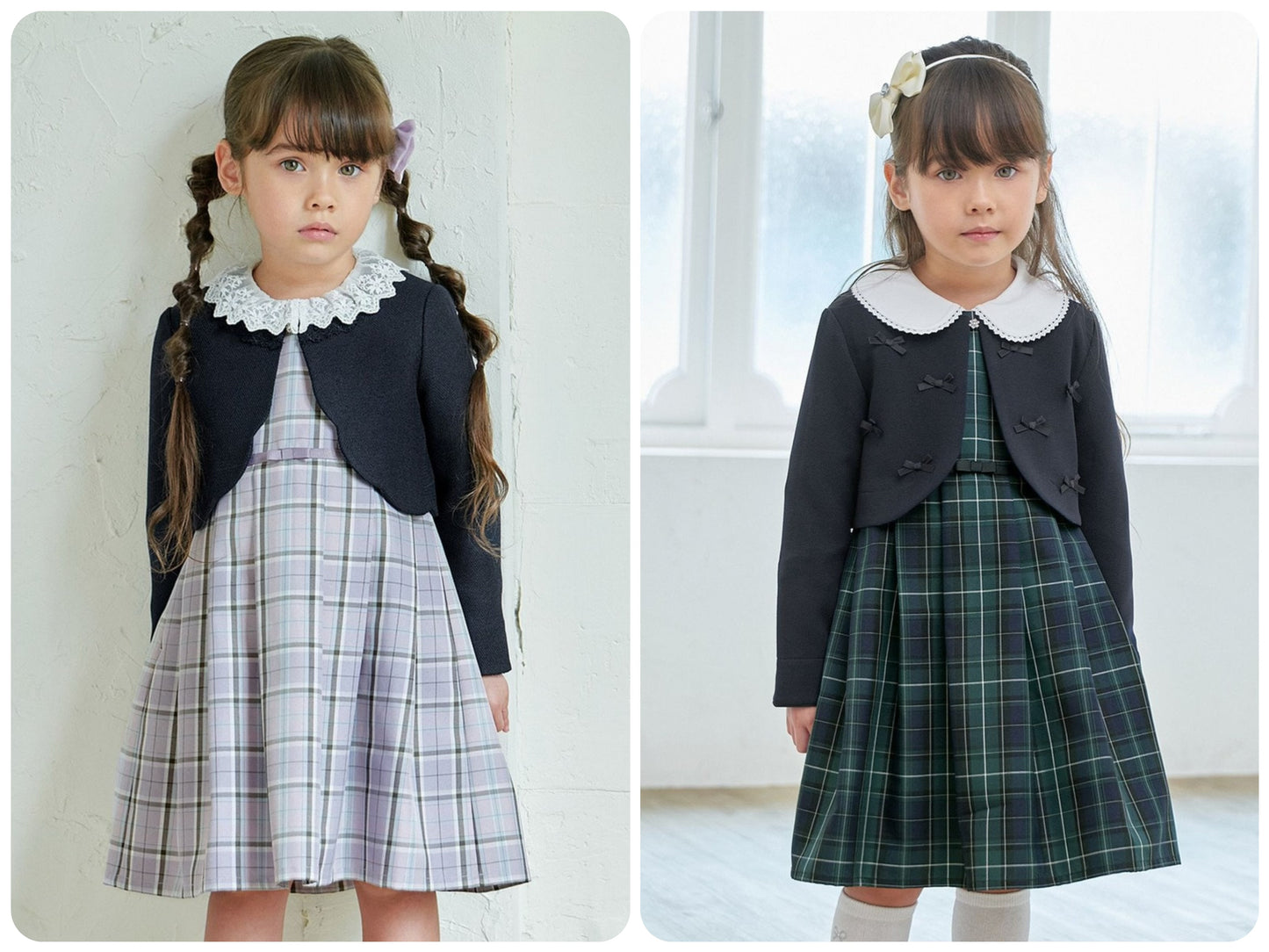 Japanese children's clothing aF#a325 checkered vest dress 110-130cm girls summer dresses for interviews/banquets/performances
