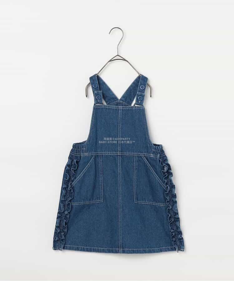 日本童裝 p.premier 側褶牛仔背帶裙 80-140cm 女童款 秋季 DRESSES