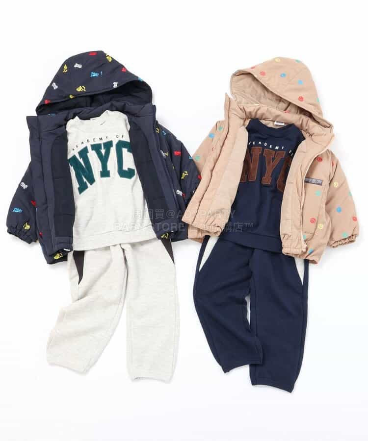 日本童裝 BREEZE 刺繡圖案夾棉外套 90-130cm 男童款 冬季(適合香港平均溫度、寒冷天氣、溫度低天氣)OUTERWEAR