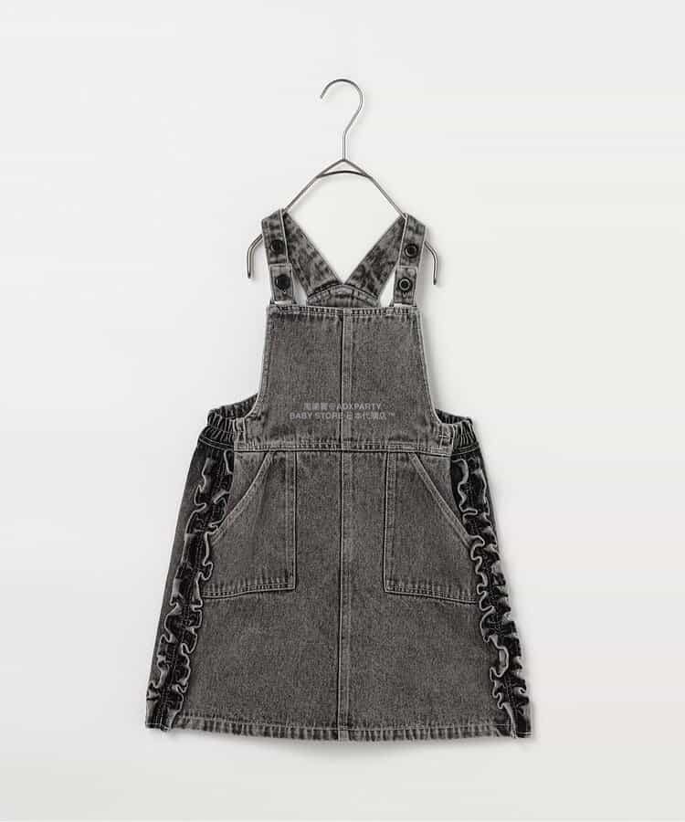 日本童裝 p.premier 側褶牛仔背帶裙 80-140cm 女童款 秋季 DRESSES