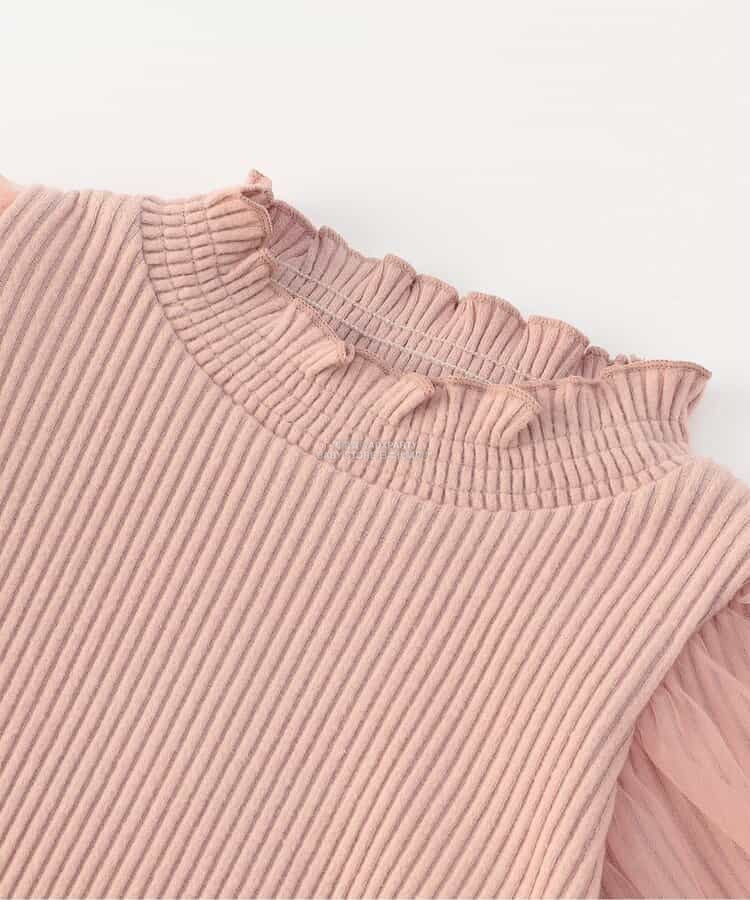 日本童裝 SERAPH 蝴蝶結紗袖上衣 80-140cm 女童款 秋季 TOPS