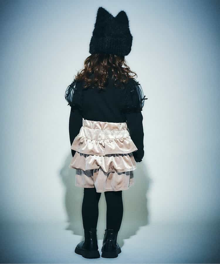 日本童裝 SERAPH 蝴蝶結紗袖上衣 80-140cm 女童款 秋季 TOPS
