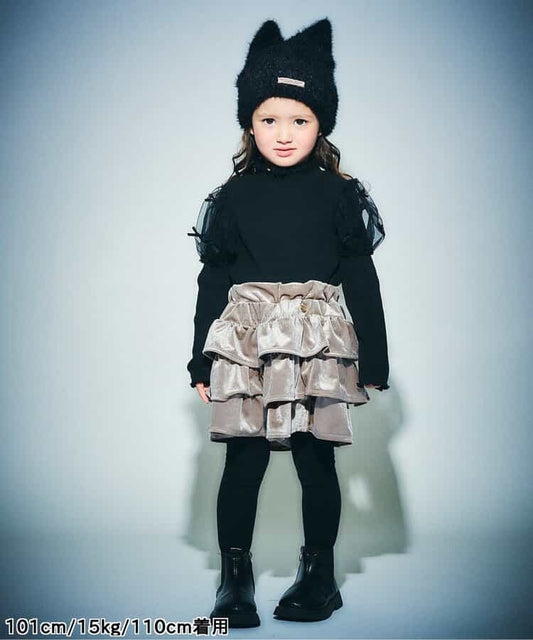 日本童裝 SERAPH 天鵝絨層疊裙褲 80-140cm 女童款 秋季 PANTS