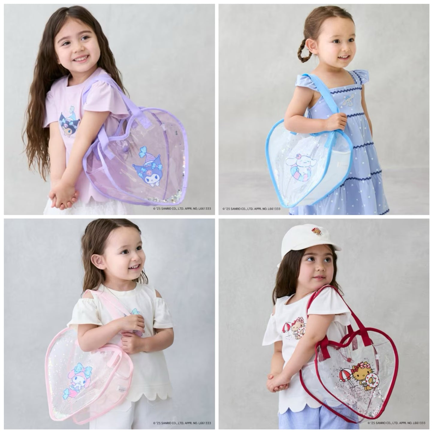 Direct from Japan pe#main x Sanrio Sunburn Series Shiny Heart Shaped Transparent Bag Series Other Brands