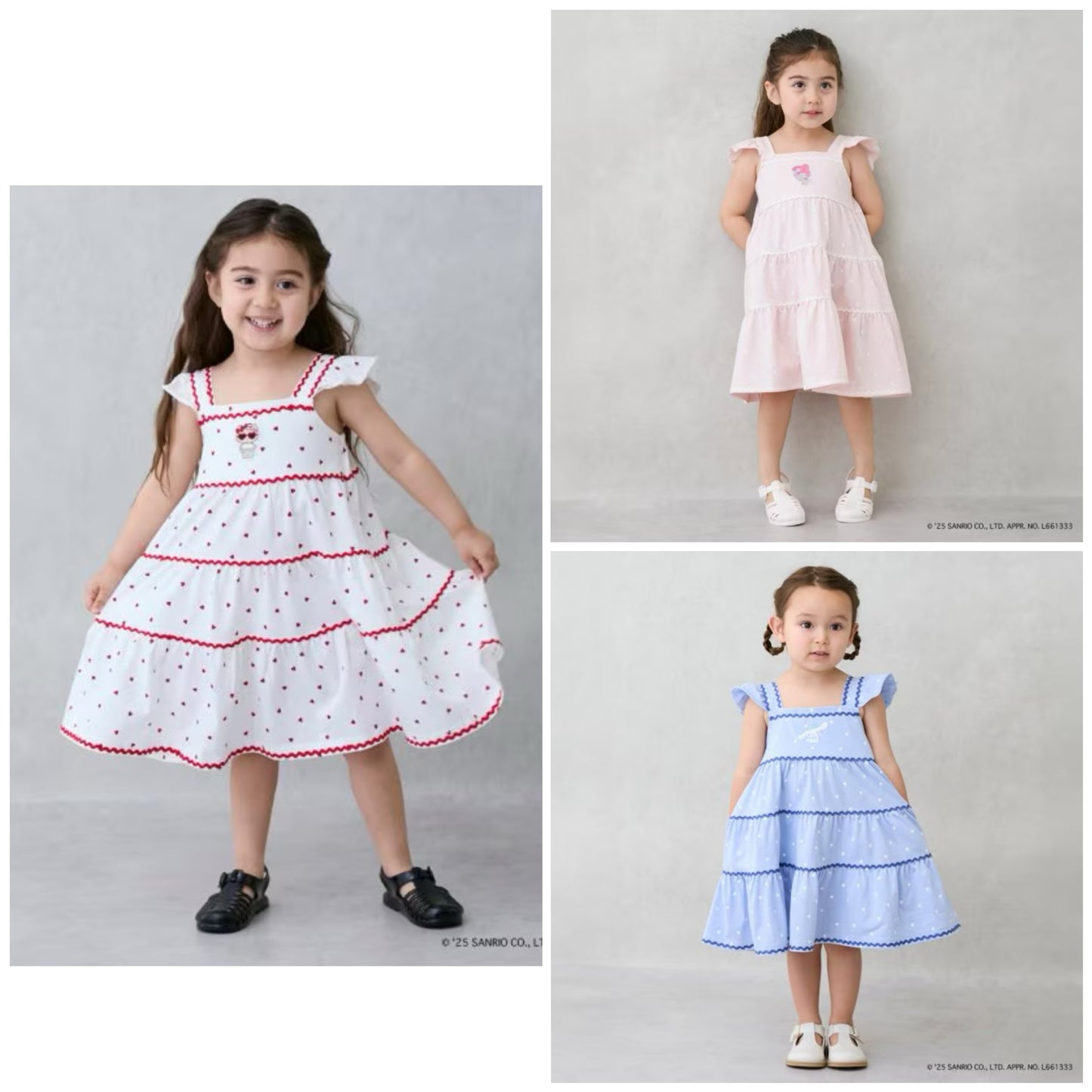 Japanese children's clothing pe#main x Sanrio Japanese-style suspender dress 80-130cm girls' summer dresses