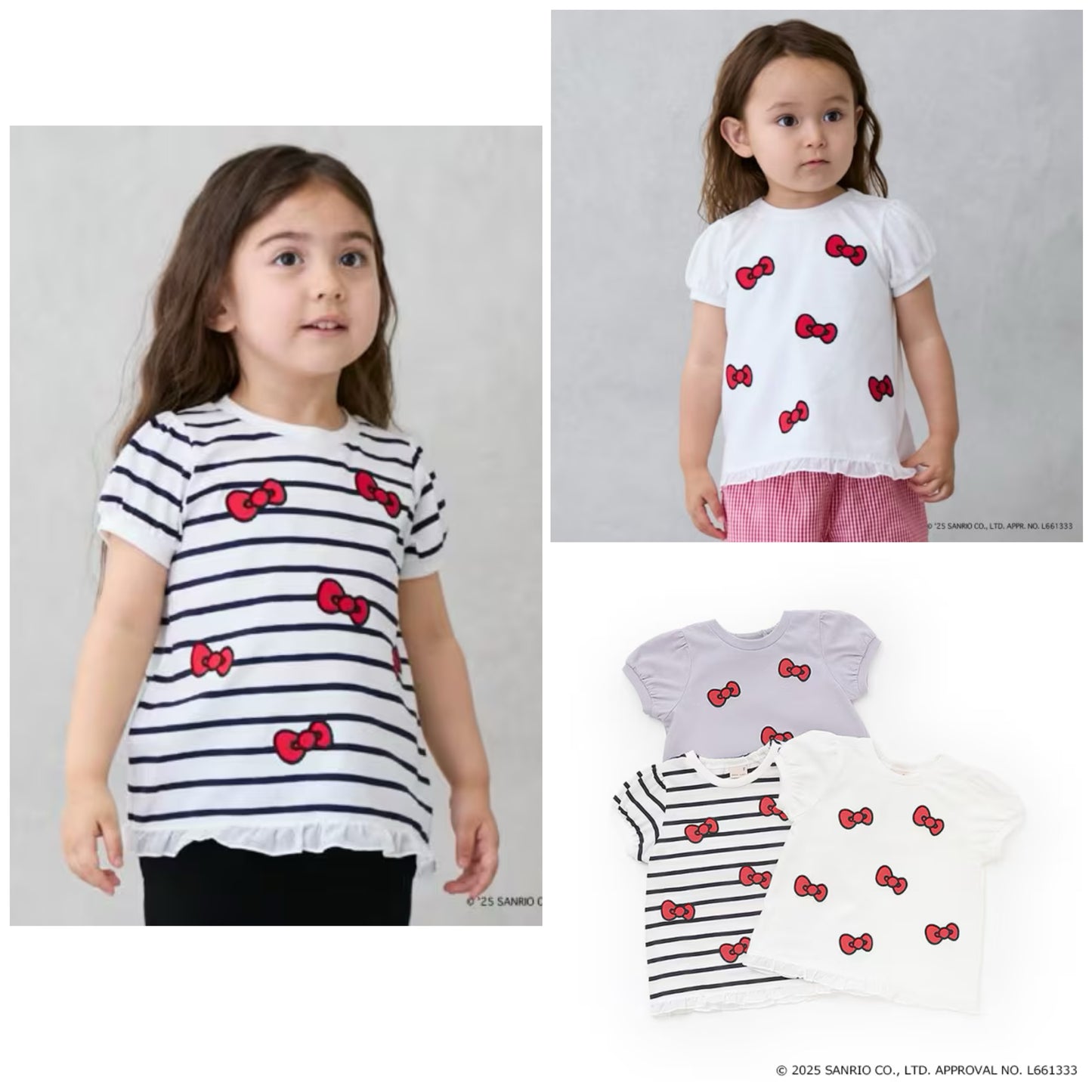Japanese children's clothing pe#main x Sanrio Sun-burned series printed top 80-130cm girls summer TOPS