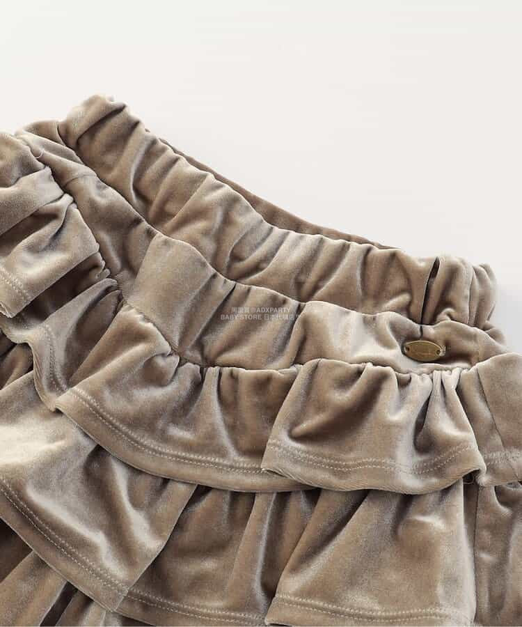 日本童裝 SERAPH 天鵝絨層疊裙褲 80-140cm 女童款 秋季 PANTS