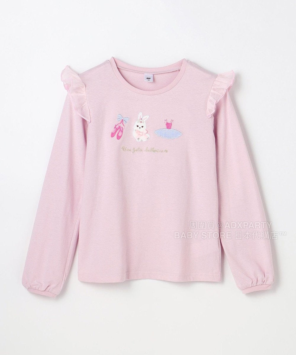 日本童裝 aF#a325 刺繡圖案上衣 100-150cm 女童款 秋季 TOPS