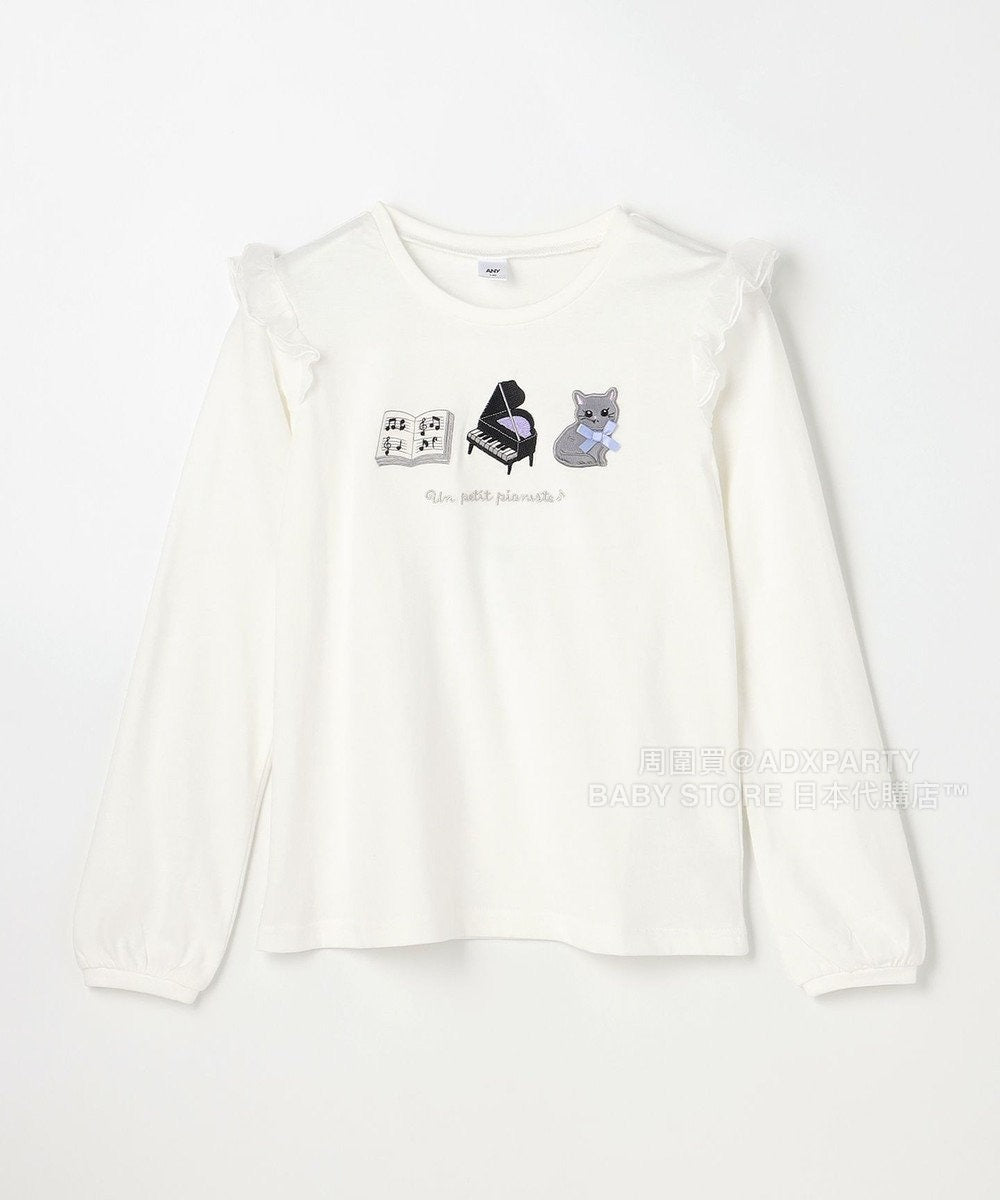 日本童裝 aF#a325 刺繡圖案上衣 100-150cm 女童款 秋季 TOPS