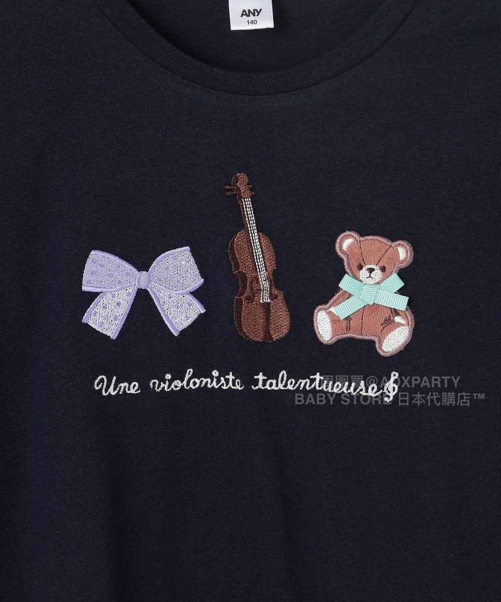 日本童裝 aF#a325 刺繡圖案上衣 100-150cm 女童款 秋季 TOPS
