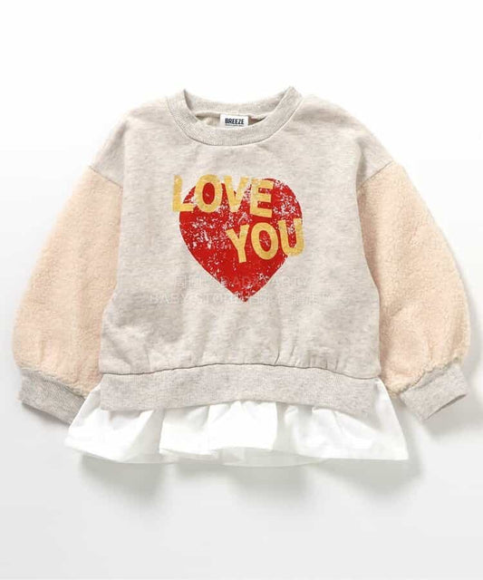 日本童裝 BREEZE 假兩件裙邊衛衣 80-140cm 女童款 冬季 TOPS