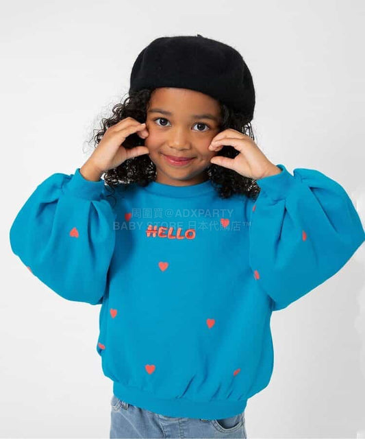 日本童裝 BREEZE 泡泡袖衛衣 80-140cm 女童款 冬季 TOPS 聖誕紅/新年紅