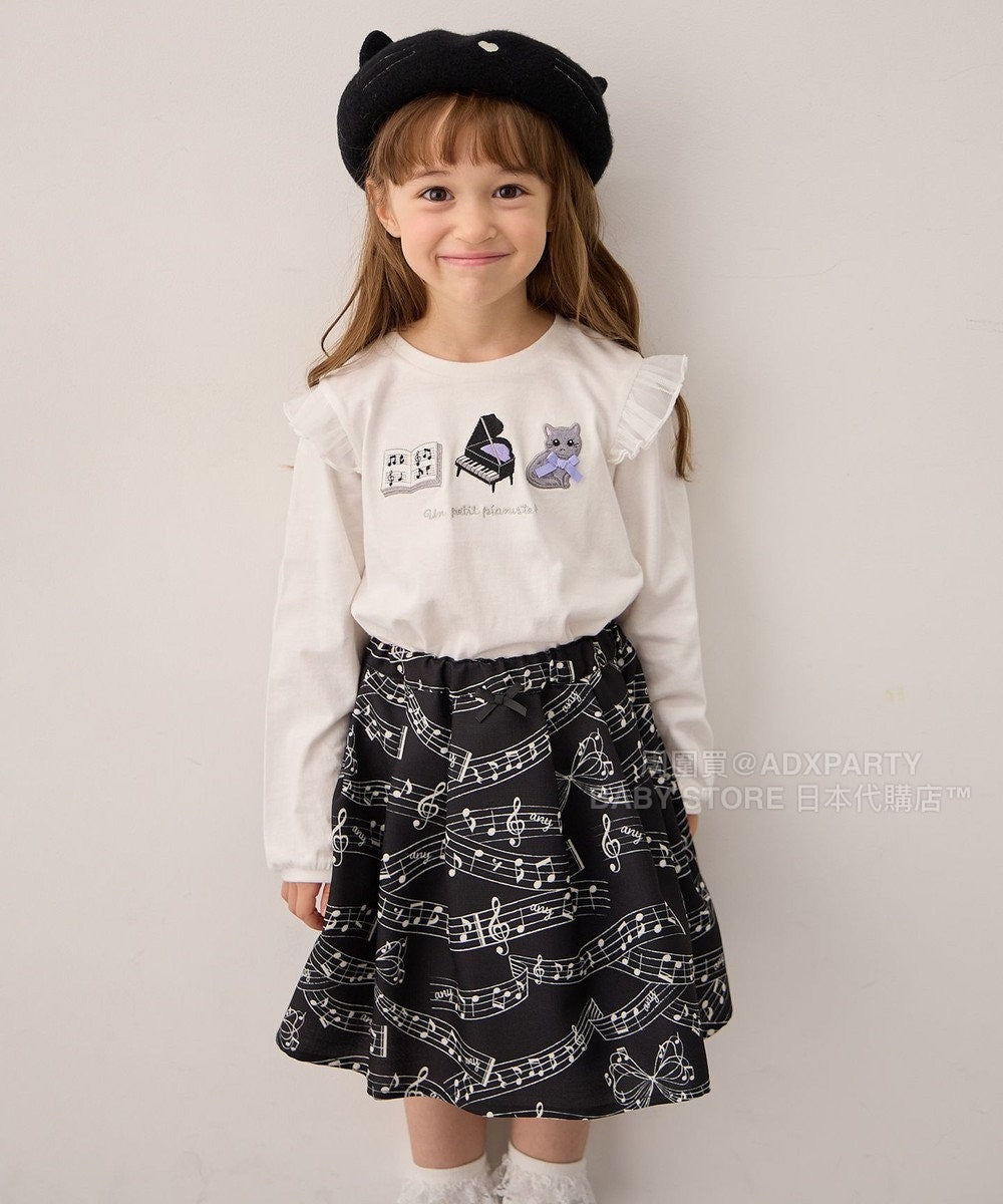 日本童裝 aF#a325 刺繡圖案上衣 100-150cm 女童款 秋季 TOPS