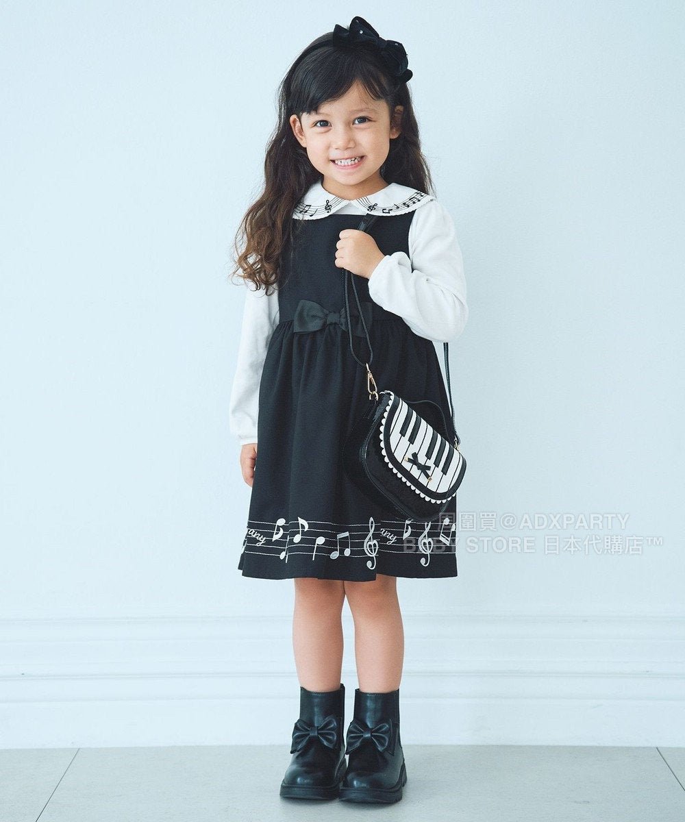 日本童裝 aF#a325 音符連身裙 110-160cm 女童款 秋季 DRESSES 面試/宴會/表演