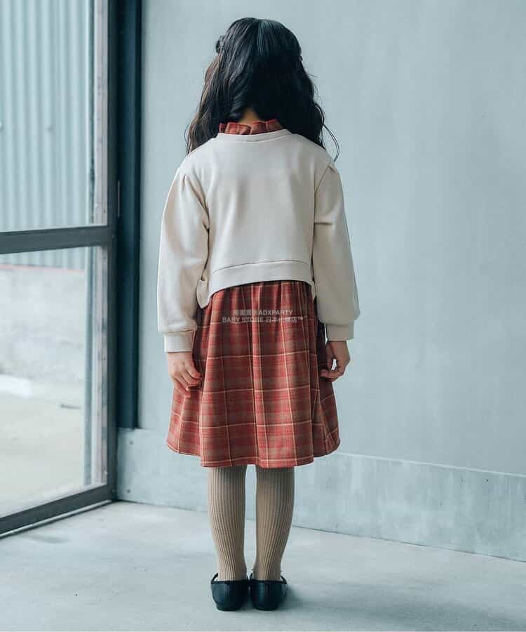 日本童裝 SERAPH 暖色拼接格紋連身裙 80-140cm 女童款 秋季 DRESSES